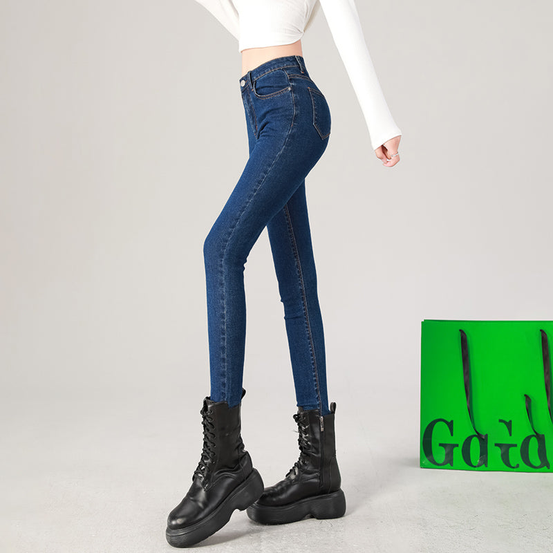 Fashion Women's Slim Skinny Jeans Comfortable Stretch Casual Solid Colours Pencil Pants Female Black Denim Trousers.