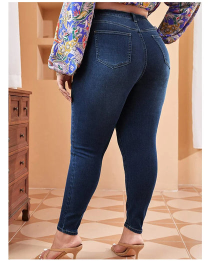 Plus Size Skinny Jeans For Women High Waist Stretch Denim Trousers Mom Jeans Pencil Pants Casual Comfort Trousers Oversize.