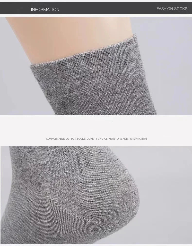20Pcs/Lot Men's Pure Cotton Socks Plus Size Solid Color Casual Office Business Long Socks Breathable Soft Men's Socks EU39-48.