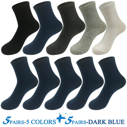 5 Pairs/Lot Socks Men Cotton Dress Wedding Black Grey White Brand Fashion Meias Male Breathable Casual Long Sock Gift 2024 New.