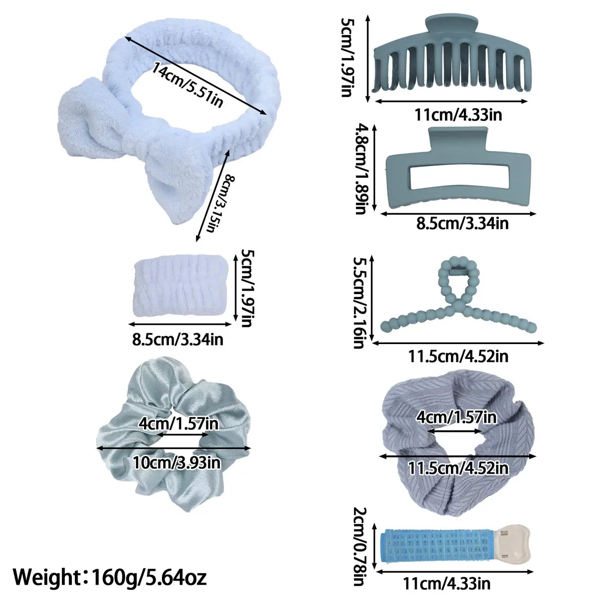 58-Piece Hair Accessories Set Butterfly End Hair Ties Shark Clip Flower Hair Grips Hair Bands Hair Accessories for Women Girls.