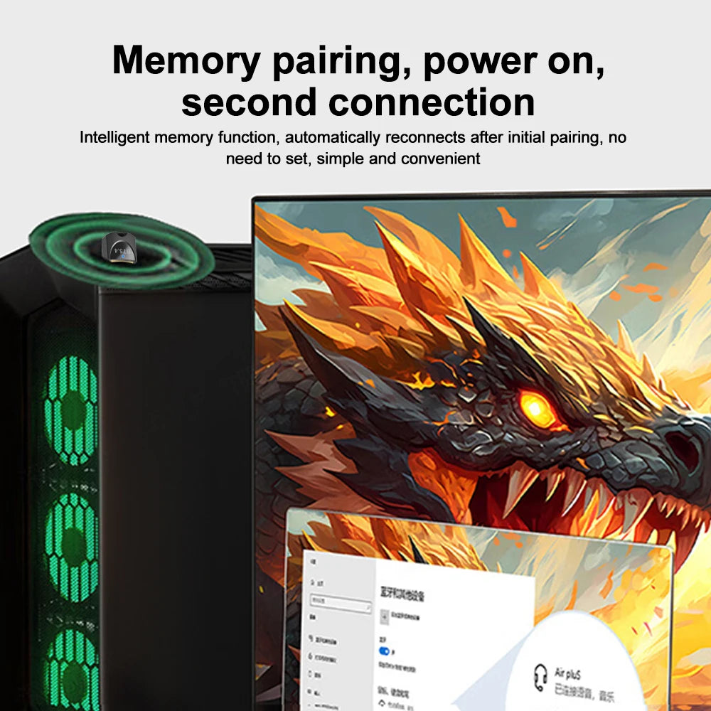 USB Wireless Bluetooth Adapter Bluetooth 5.4 for PC Dongle Adaptador Wireless Mouse Keyborad Music Audio Receiver USB Transmitt.