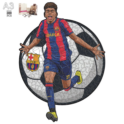 Soccer Player Wooden Puzzle for Football Fan Sports Star Wood Jigsaw Advanced Difficulty A3 A4 Size Puzzles