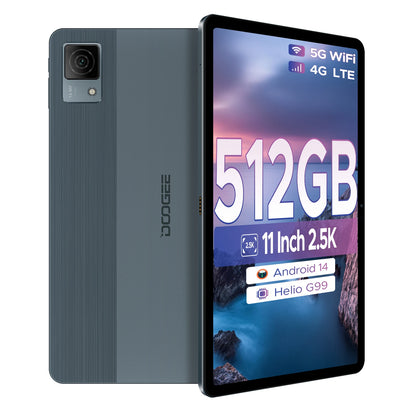 DOOGEE T40 Android Tablet 14 11 ''IPS 2.5K 8GB RAM 512GB ROM Helio G99 8580mAh 18W Charge Face Unlock 7.6mm ultra-thin Tablet