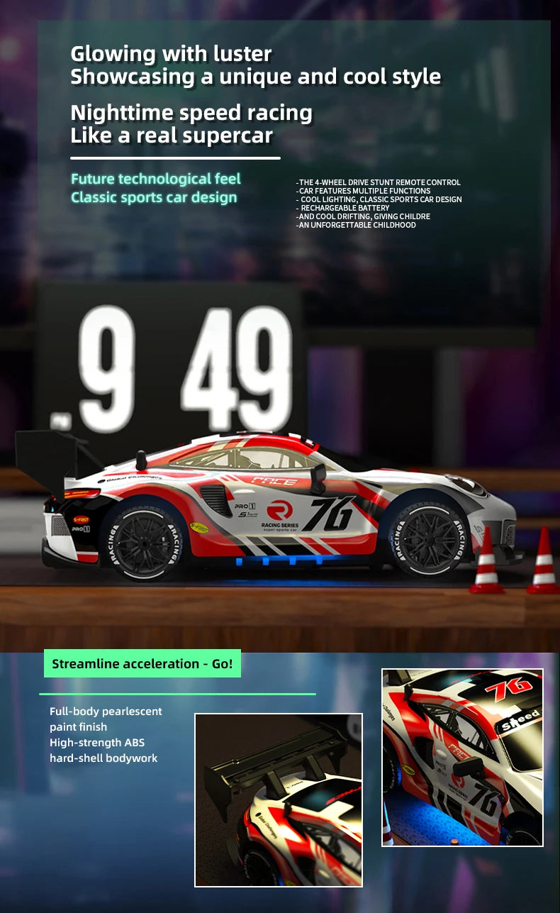 RC Car 4WD 1/24 Remote Control Cars 2.4G Radio High Speed Drift Racing High Speed Truck RTR Vehicle Toy Gift for Kids Children.