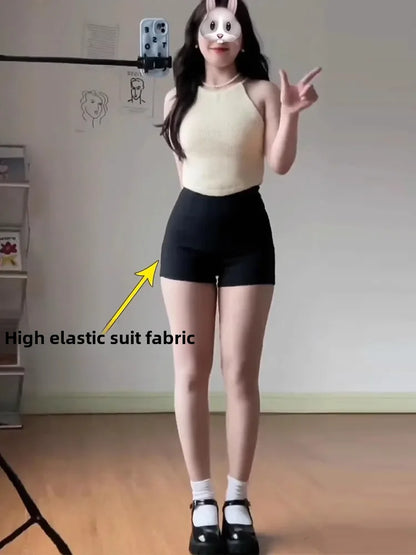 Black High-waisted Elastic Shorts Women's Slimming Petite Brief 2024 New Style Trendy Female Shapewear.