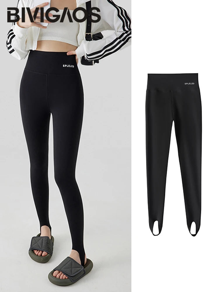 BIVIGAOS Skin-Touch Seamless Foot Pants Sharkskin Leggings Women Autumn New Fitness Sport Leggings Sexy Body Shape Shark Pants