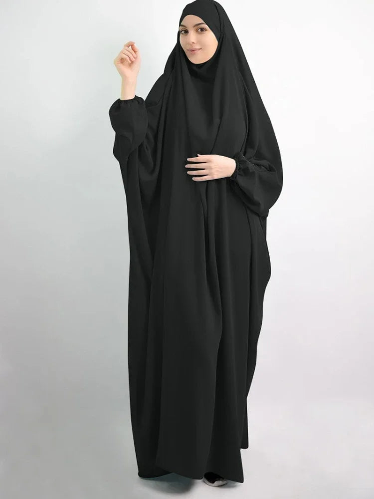 Eid Hooded Muslim Women Hijab Dress Prayer Garment Abaya Long Khimar Full Cover Ramadan Gown Abayas Islamic Clothes Niqab jilbab.