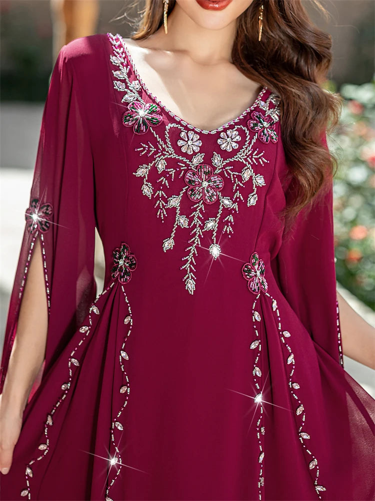 Ramadan Eid Red Abaya Damen Dubai Arab Islam Prayer Clothes Muslim African Dresses For Women Kebaya Kaftan Robe Musulmane Femme.