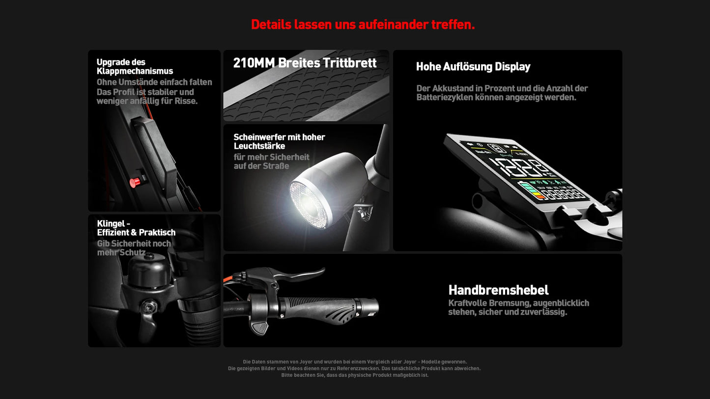 JOYOR T6E PRO（ABE) Adult Electric Scooter 500W Motor 48V26AH Battery E-Mountain Escooter 10" Off-Road Tire Foldable E-Scooter.