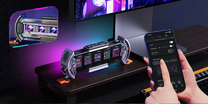 Divoom Times Gate - Cyberpunk Gaming Setup Digital Clock with Smart APP Control, WiFi Connect, RGB LED Display,.
