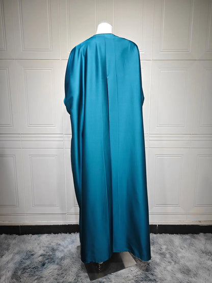 Ramadan Satin Open Kimono Abaya Dubai Luxury 2025 Muslim Kaftan Dress Abayas Women Islam Clothing Robe Femme Musulmane Kebaya