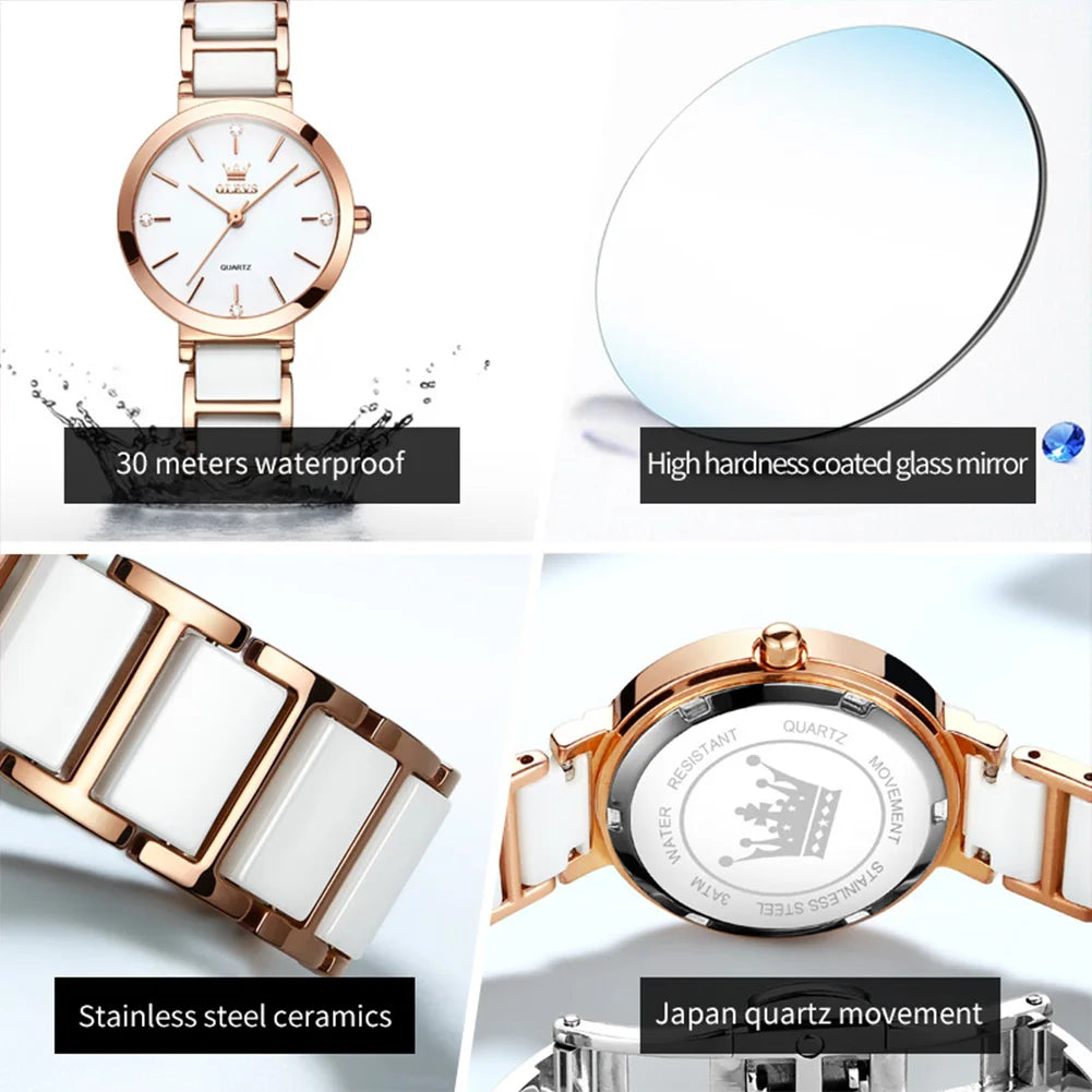 OLEVS Women's Wristwatch Luxury Brand Watch for Women Elegant Bracelet Waterproof Fashion Quartz Ladies Watches Reloj Para Mujer.