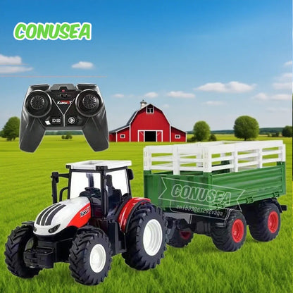 Remote Control Tractor RC Farm Truck Car Trailer 2.4G Farming Simulator Truck Miniature Farm Vehicle Toys Model Children Boy.
