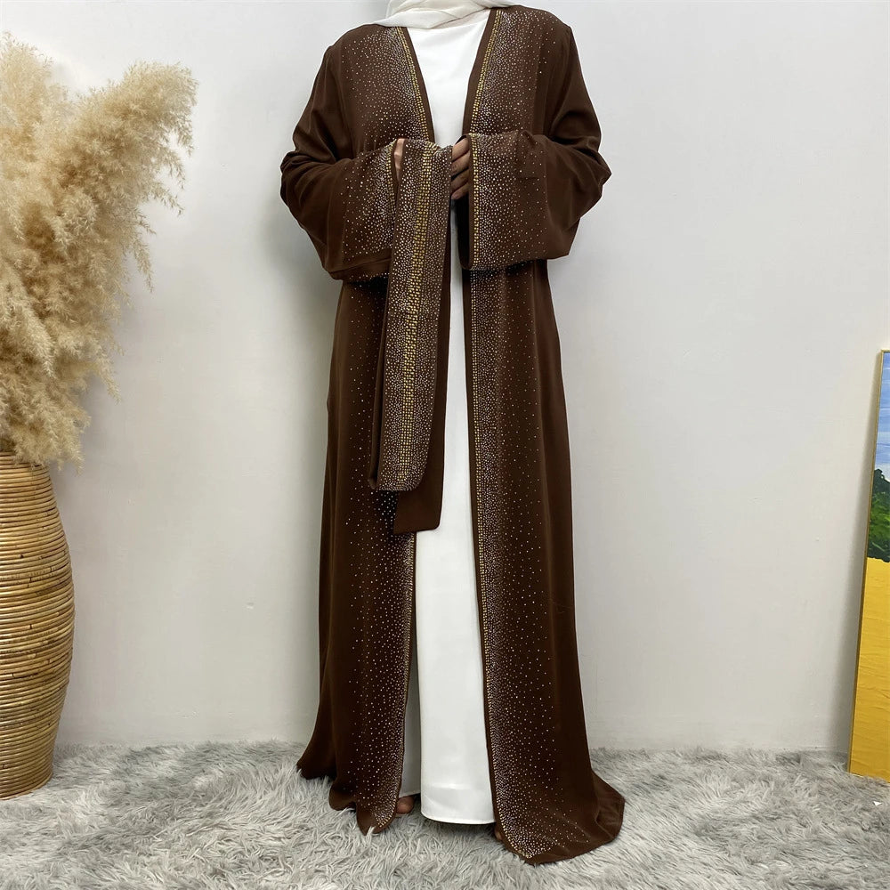 Ramadan Eid Dubai Open Black Muslim Kimono Abaya Damen Turkey Islam Abayas For Women Dress Kebaya Robe Femme Musulmane Kaftan