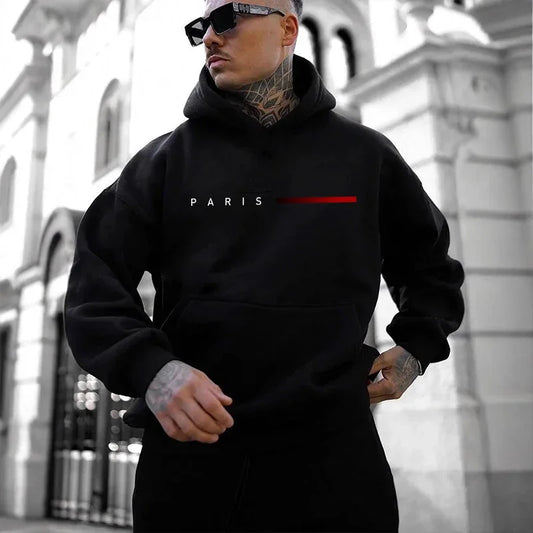 Paris Fashion Hoodies for Men All Season Daily Casual Sports Hooded Sweatshirts 2025 Male Home Outdoor Comfort Fashion Pullover.
