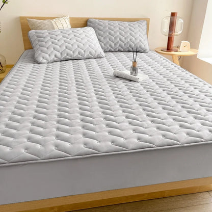 3pcs Waterproof Bedding Set 1pc Mattress Cover 2pcs Pillowcase Soft Comfortable Fitted Sheet Washable Durable Mattress Protector