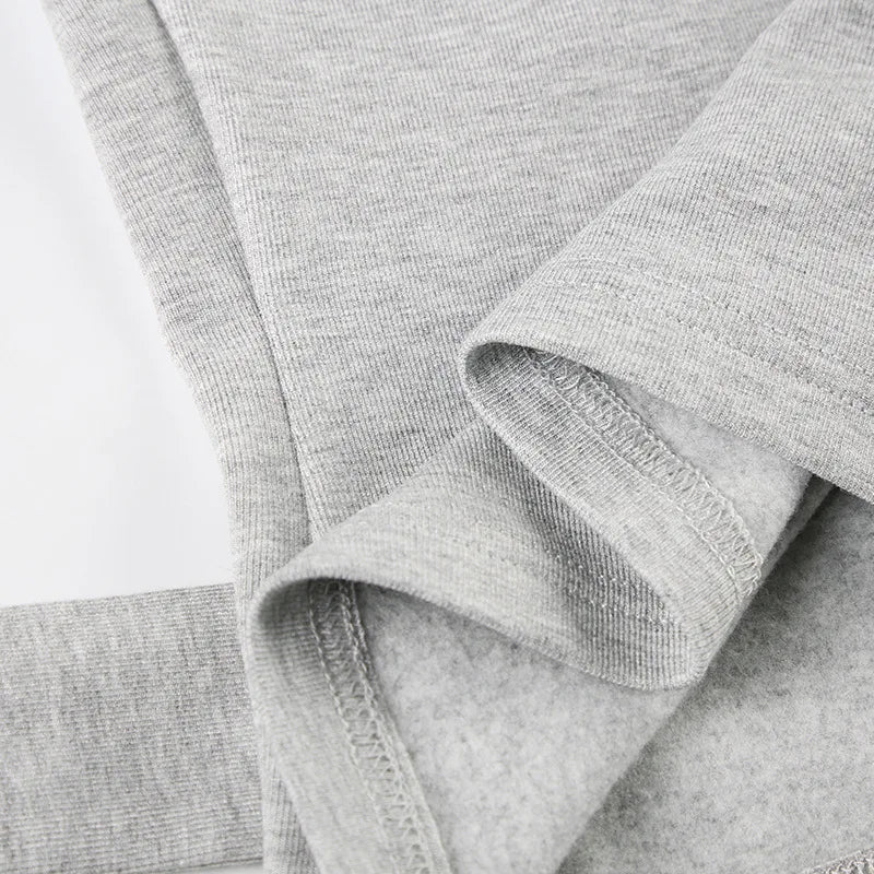 Apprabant Casual Fashion Drawstring High Waist Trousers Set Lace Up Flared Sleeve V Neck Twist Tops Plush Loose Pants Suit