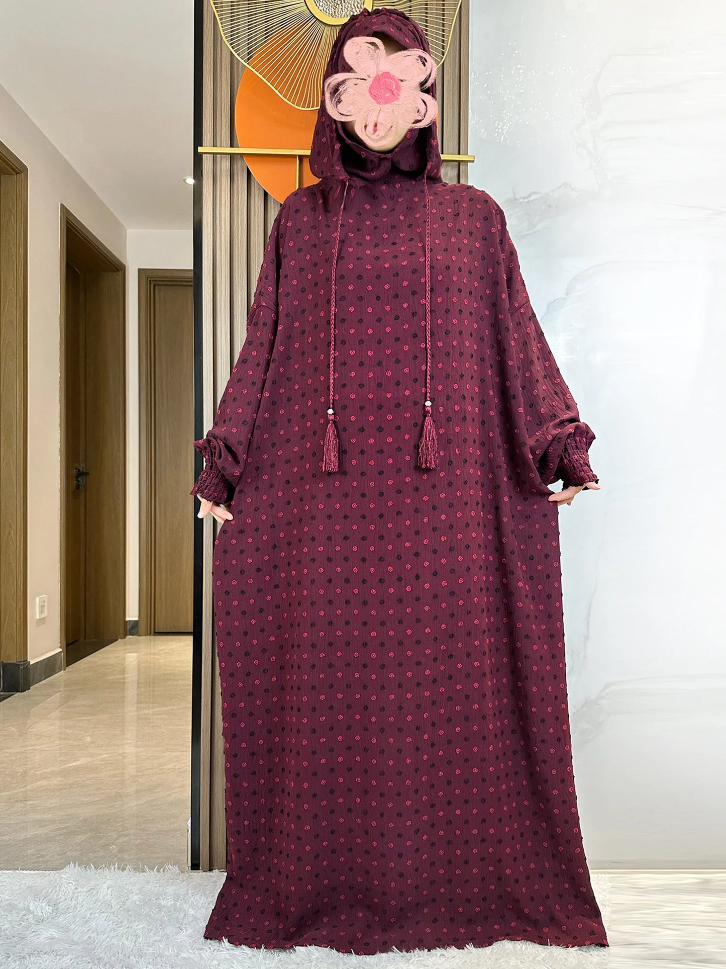 Latest Ramadan Soft Cotton Prayer Abaya Double Hats Dubai Turkey Islam Prayer Clothes Fabric Dresses Islam Women Dress Kaftan