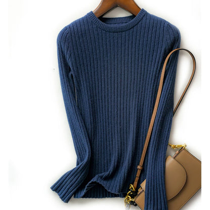 Frauen Pullover Oansatz Herbst Winter Grundlegende Pullover Warme Casual Pulls Jumper Koreanische Langarm Solide Strickwaren Bodenbildung Top