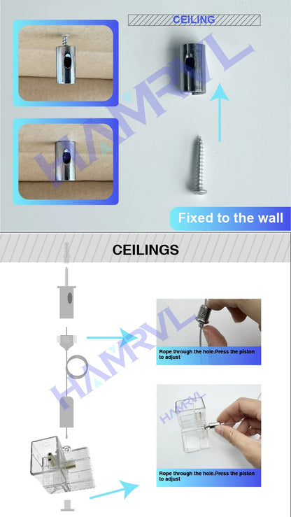 Hexagon Light Adjustable Suspension Rope and Splicing Connector All Copper 2Pin V/Y/L/T/I Cable LED Tube Lamp for Garage Ceiling.