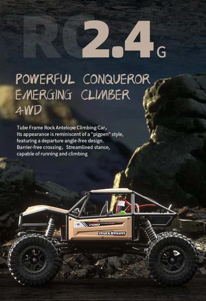 1/18 RC Climbing Car 4WD Off-road Remote Control Vehicle RTR Rock Crawler Big-wheel 4x4 Electric Truck Model Toys for Kids.