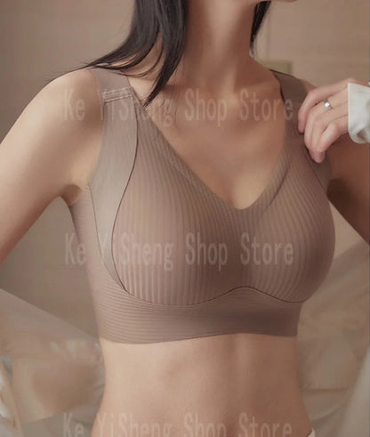 Non-trace body underwear women's bra anti-sag large size adjustment breast women big breasts small