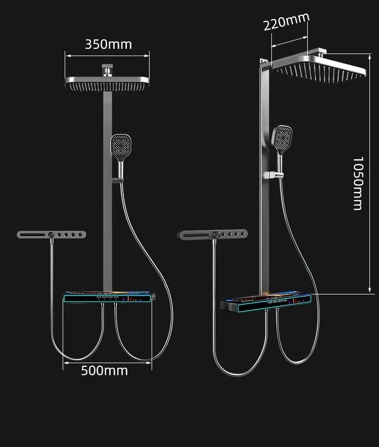 Bluetooth Music Digital Bathroom Shower System Ambient Lighting thermostatic Digital Bathroom Shower Set Faucets Accessories