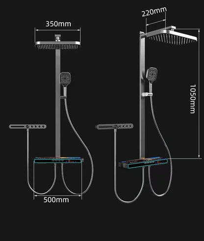 Bluetooth Music Digital Bathroom Shower System Ambient Lighting thermostatic Digital Bathroom Shower Set Faucets Accessories