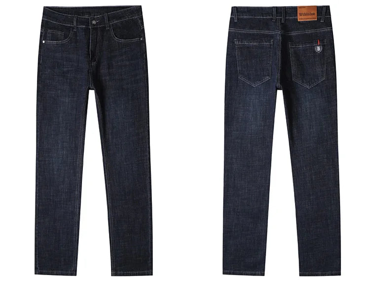 Male  All-match Brand Trousers Four Season Men's High Quality Jeans  Business Casual High Waist Denim Pants Simplicity Cool.
