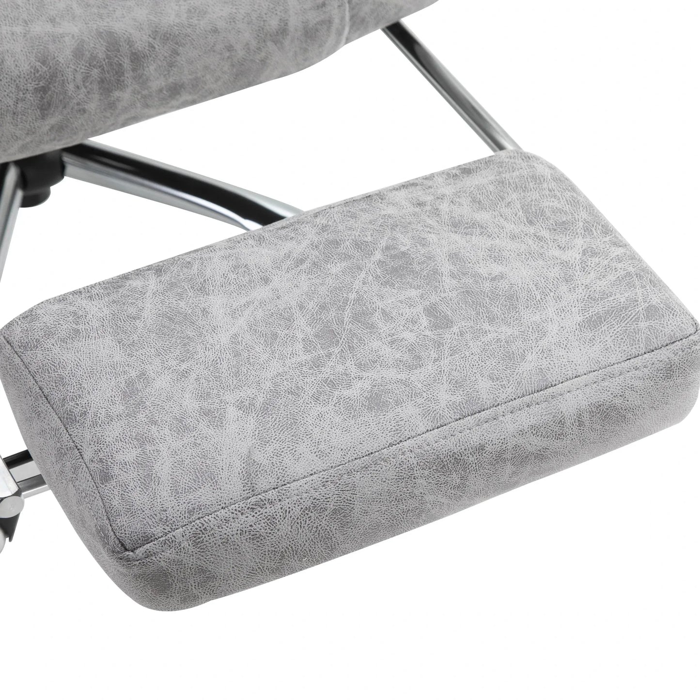 Massagesessel Bürostuhl mit beheizter Liegemassagefunktion Fußstütze Dickes Kissen Grau 62 x 67 x 113-120 cm