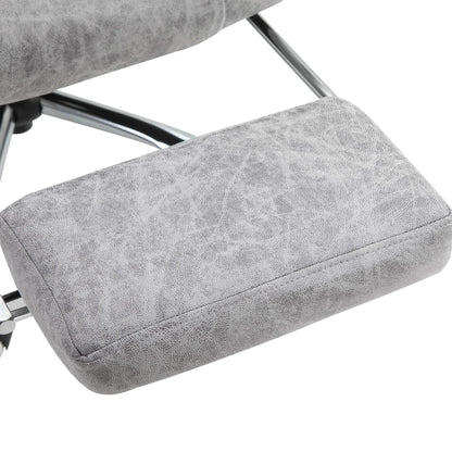 Massagesessel Bürostuhl mit beheizter Liegemassagefunktion Fußstütze Dickes Kissen Grau 62 x 67 x 113-120 cm