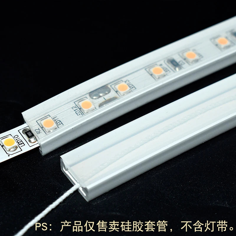 Flexible LED Silicone Neon Tube Protection Cover Transparent Matte Black Milky Silica Gel Channel Diffuser WS2812 WS2811 Strip.