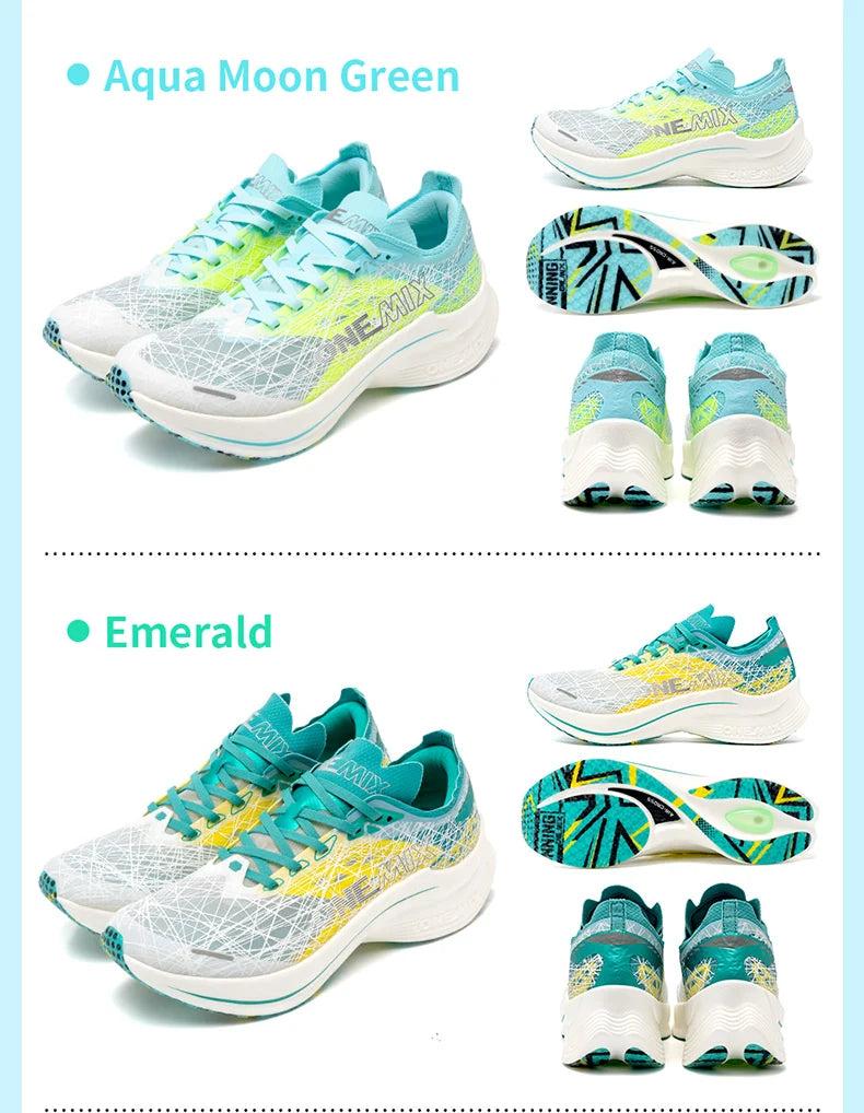 ONEMIX Marathon Carbon Plate Running Shoes Shock Absorption Ultra-light Sports Shoes Rebound Technology Outdoor Men Sneakers