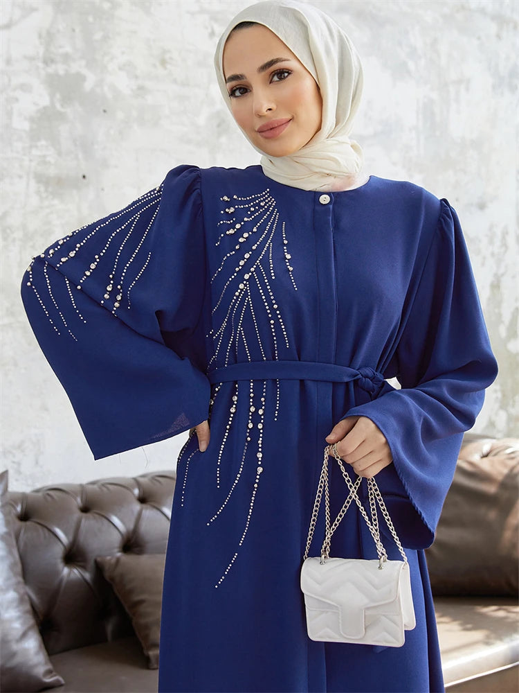 Ramadan Eid Dubai Elegant Abaya Kebaya Islam Muslim Kaftan Modest Dress For Women Robe Musulmane Caftan Marocain Femme Vestidos.