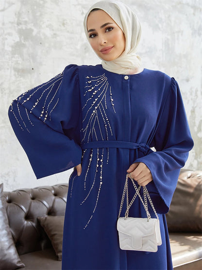 Ramadan Eid Dubai Elegant Abaya Kebaya Islam Muslim Kaftan Modest Dress For Women Robe Musulmane Caftan Marocain Femme Vestidos.