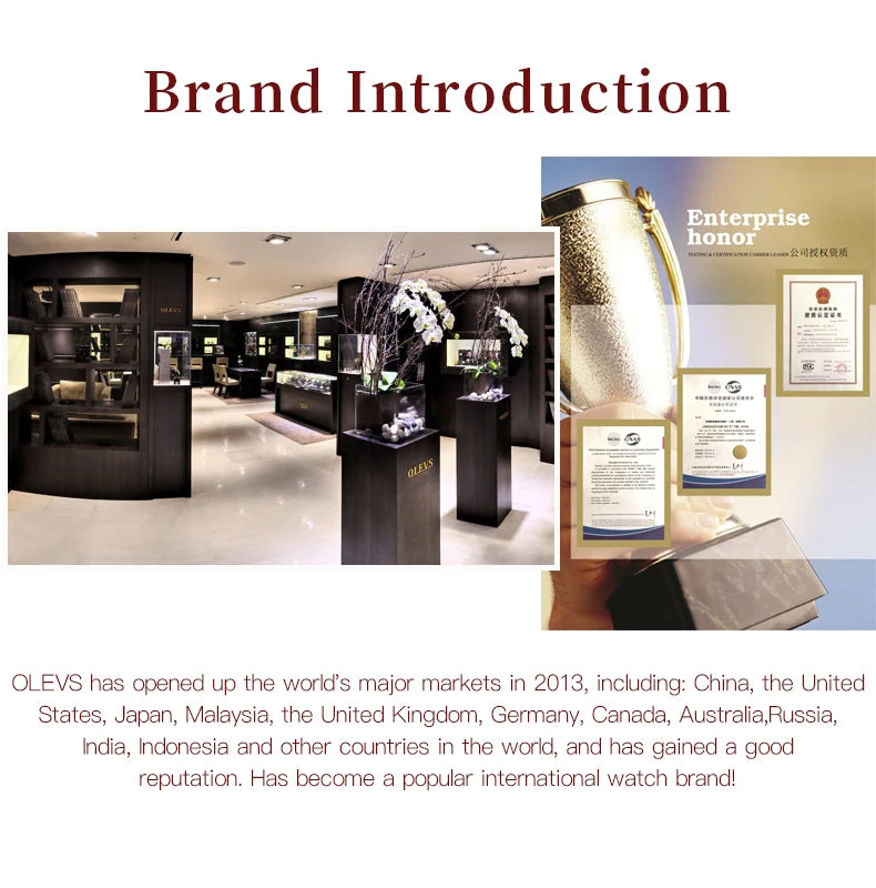 OLEVS 9971 Women's Watches Elegant Fashion Original Wristwatch Waterproof  Fish Bone Strap Luminous Hand Diamond Bezel Reloj