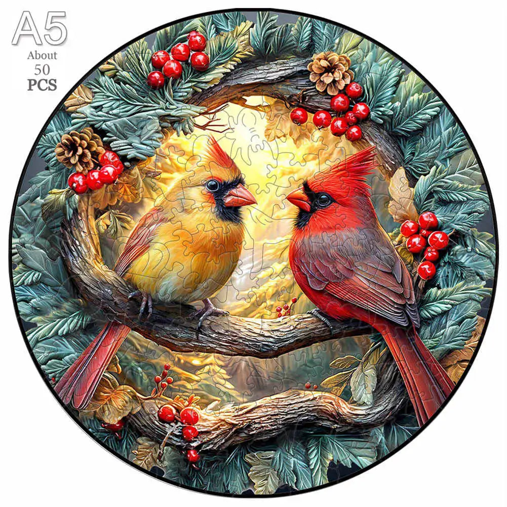 Wooden Animal Jigsaw Puzzle for Adults Kids Toy Circular Puzzle Puzzles Set Birthday Gift Brain Teaser Family Interactive Game