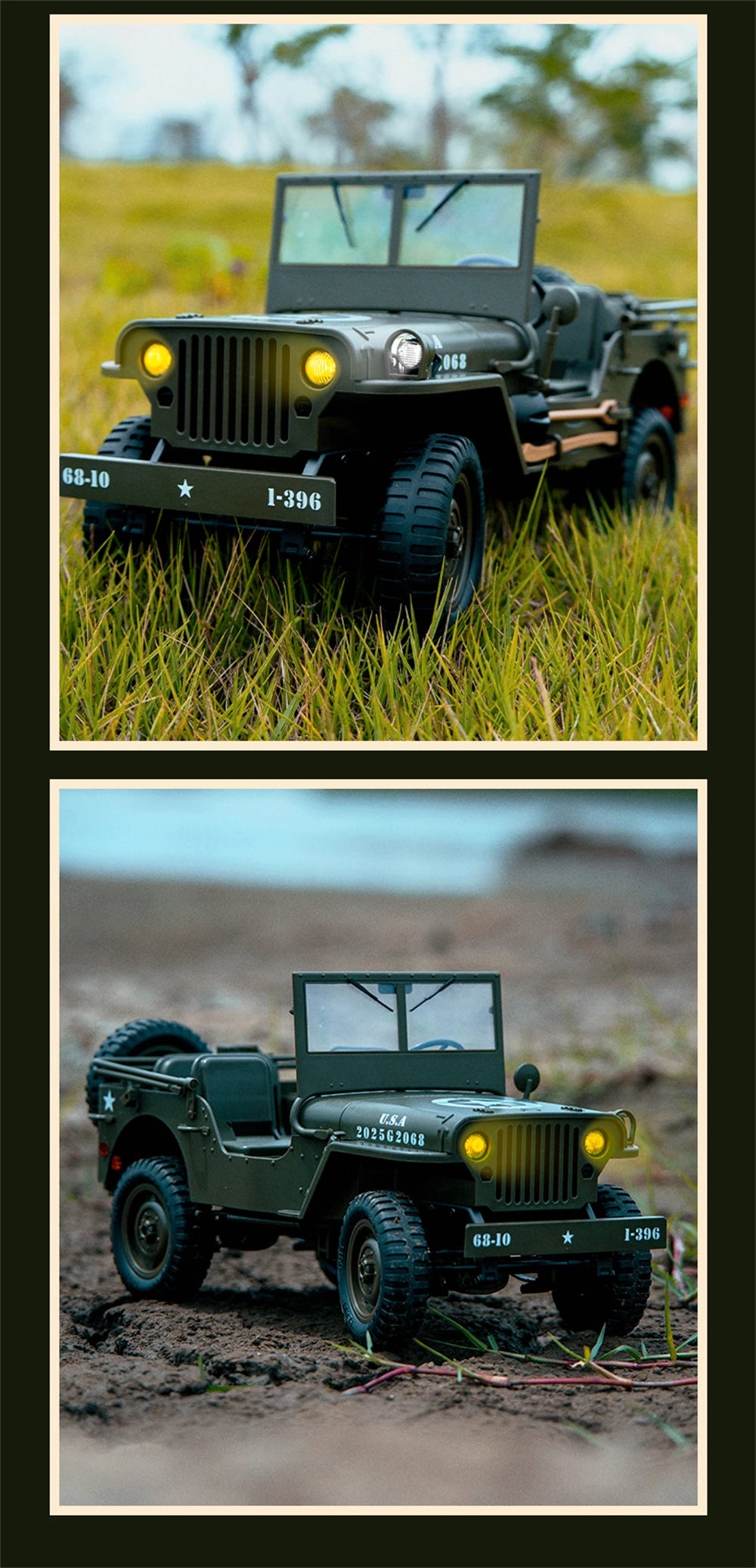 JJRC C8815 RTR 1/10 2.4G 4WD RC Car Off-Road Climbing LED Light Optional Winch Canopy Metal Frame Rock Crawler Vehicles Models.