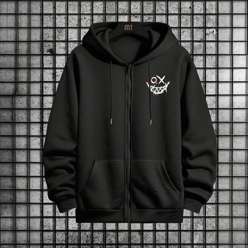 2025 Fall/Winter New Men's Tracksuit Zipper Hoodie Black Sweatpants Urban Fashion Hooded Sweatshirt Jogger Set Male Gym Outfits.