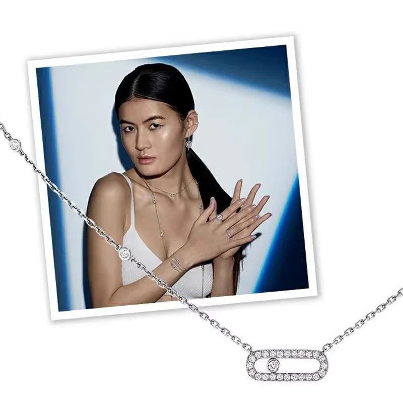 Classic Luxury AAA Cubic Zirconia Geometric Bracelet for Women Fashion Stainless Steel Cuff Bracelet New Jewelry Accessories.