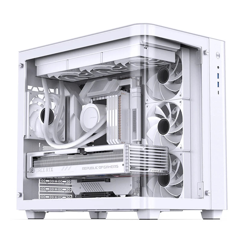JONSBO TK-3 Desktop Chassis Curved Sea View Room Side Transparent ATX E-sports Case Double 360 Water Cooler Type-c Interface.