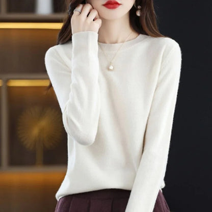 Frauen Pullover Oansatz Herbst Winter Grundlegende Pullover Warme Casual Pulls Jumper Koreanische Lange ärmeln Solide Strickwaren Bodenbildung Shirt