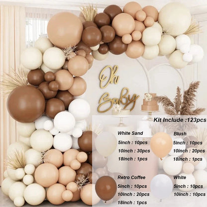 Kaffeebraun Beige Ballon Girlande Bogen Kit Oh Babyparty Dekoration Rustikale Hochzeit Kindergeburtstag Party Taufe Taufe