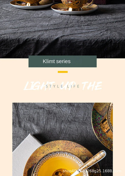 European Coffee Set Bone China Coffee Cup And Saucer Set Retro Luxury Porcelain Cup For Birthday Gift Couple Set With Gift Box.