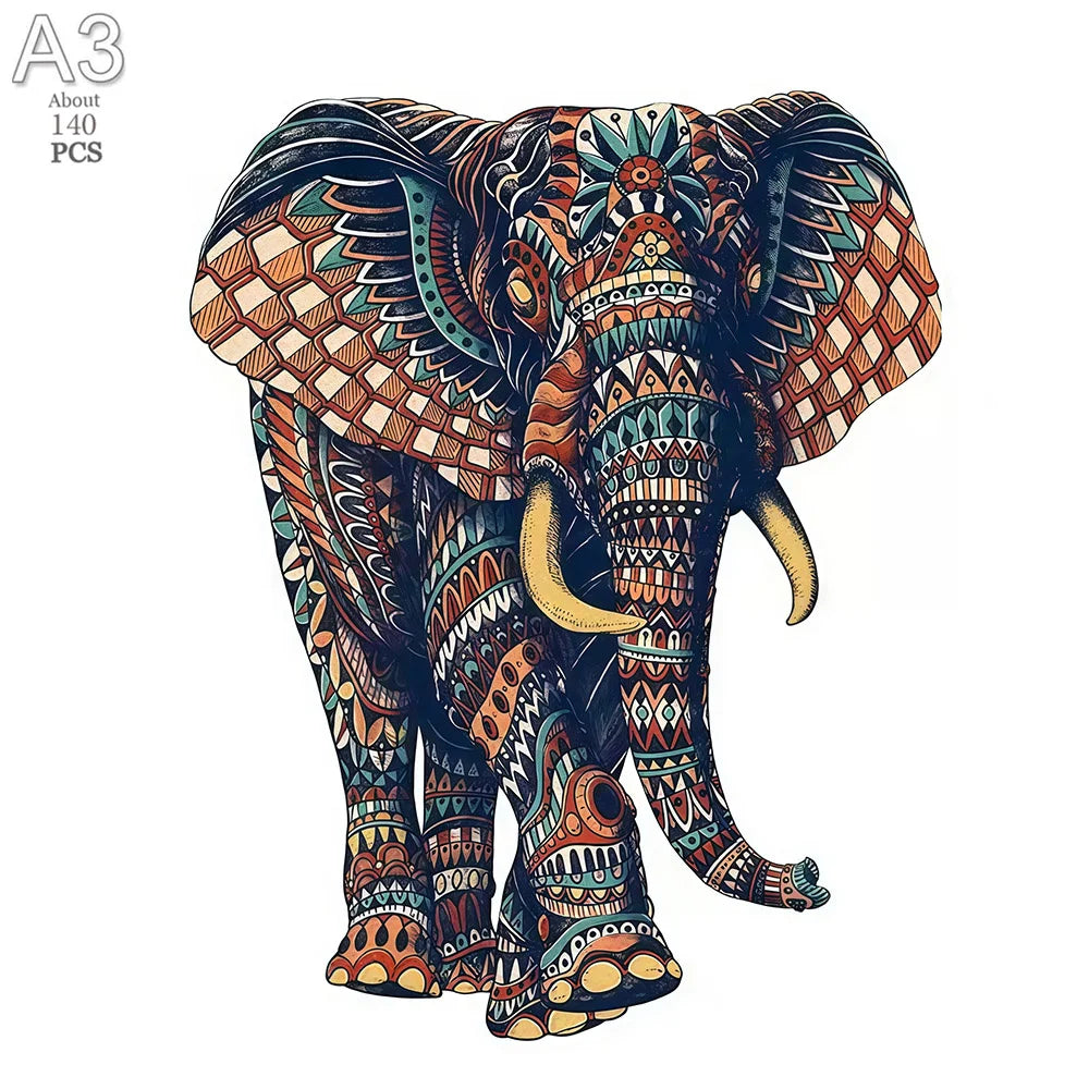 Cat Exclusive Design Intelligent Jigsaws Animal Puzzle Wood Irregular Elephant  Animal Wooden Puzzle for Adult Kids