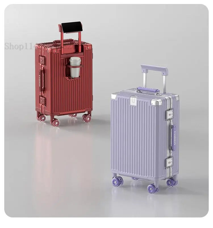 20-Zoll-Kompaktgepäck 26-Zoll-Trolley-Koffer mit großem Fassungsvermögen und Aluminiumrahmen für Männer und Frauen Reisekoffer