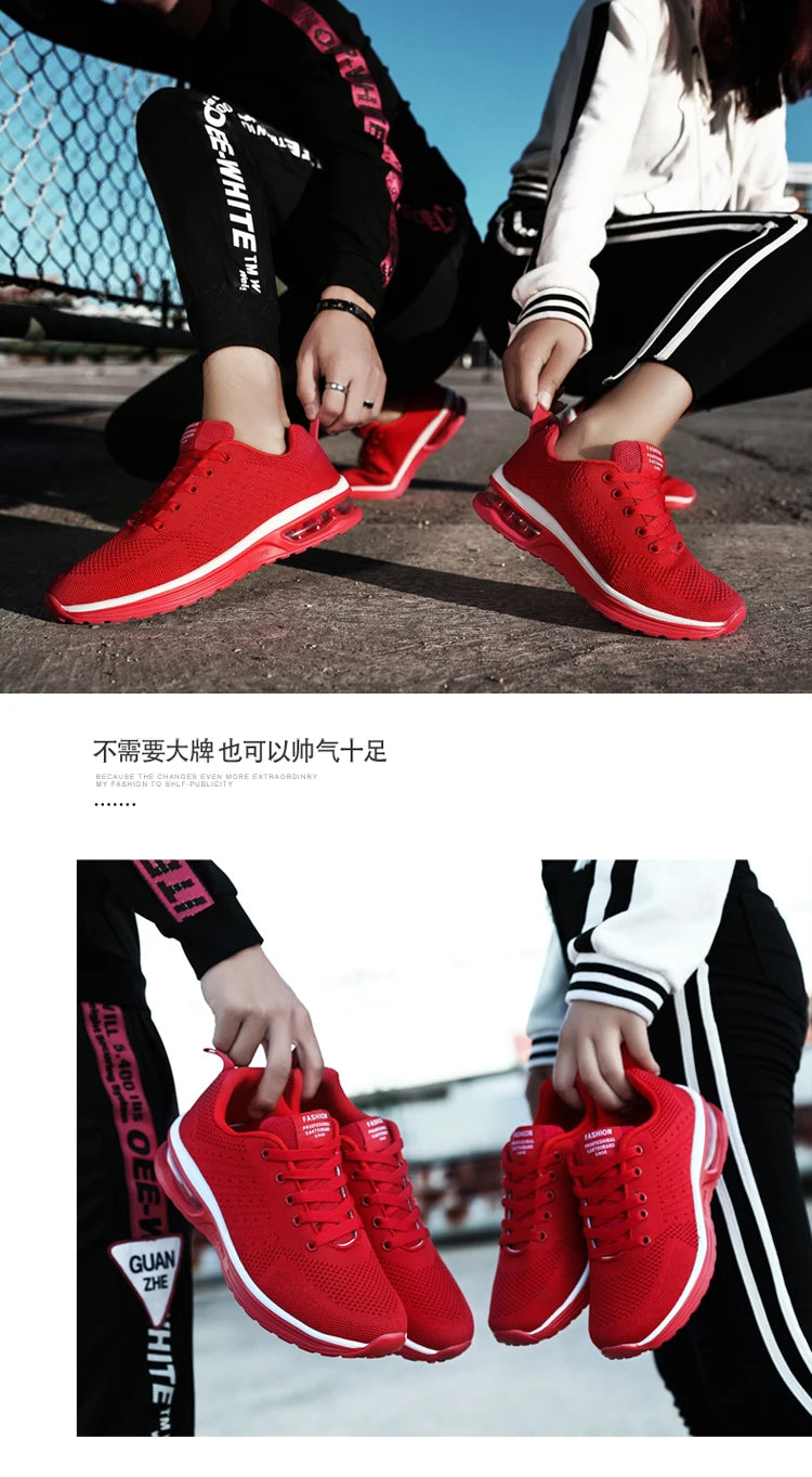 Men's and women's light casual sneakers Breathable mesh surface classic fashion lace-up walking and running shoes sneakers.