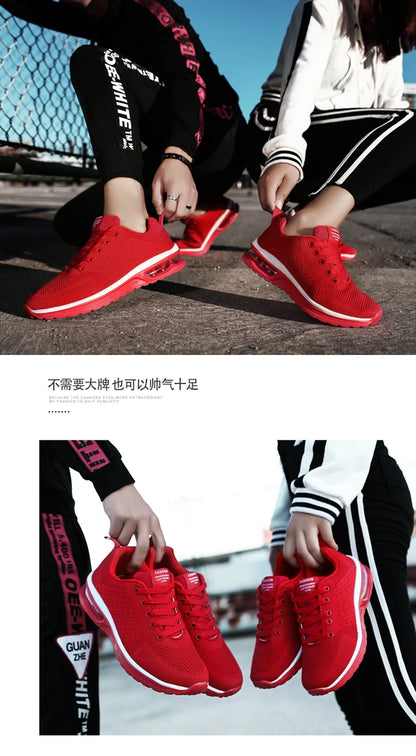 Men's and women's light casual sneakers Breathable mesh surface classic fashion lace-up walking and running shoes sneakers.