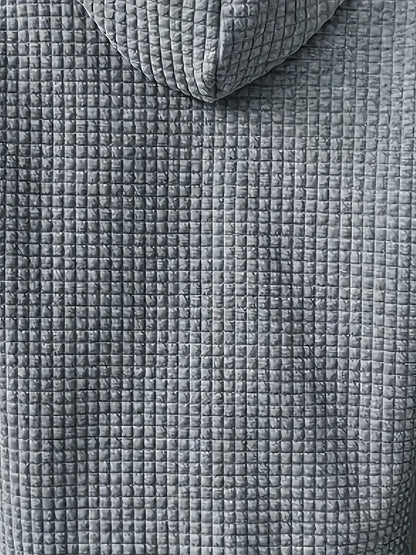 Plus Size Women Clothing Waffle Knit Tops For Women Leopard Flower Printed Oversize Hoodies for Women With Pocket Sweatshirt.